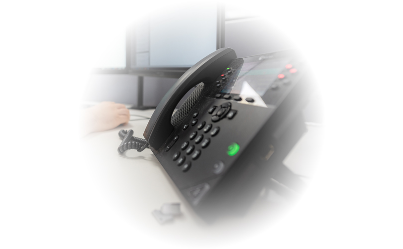 A VOIP telephone handset.
